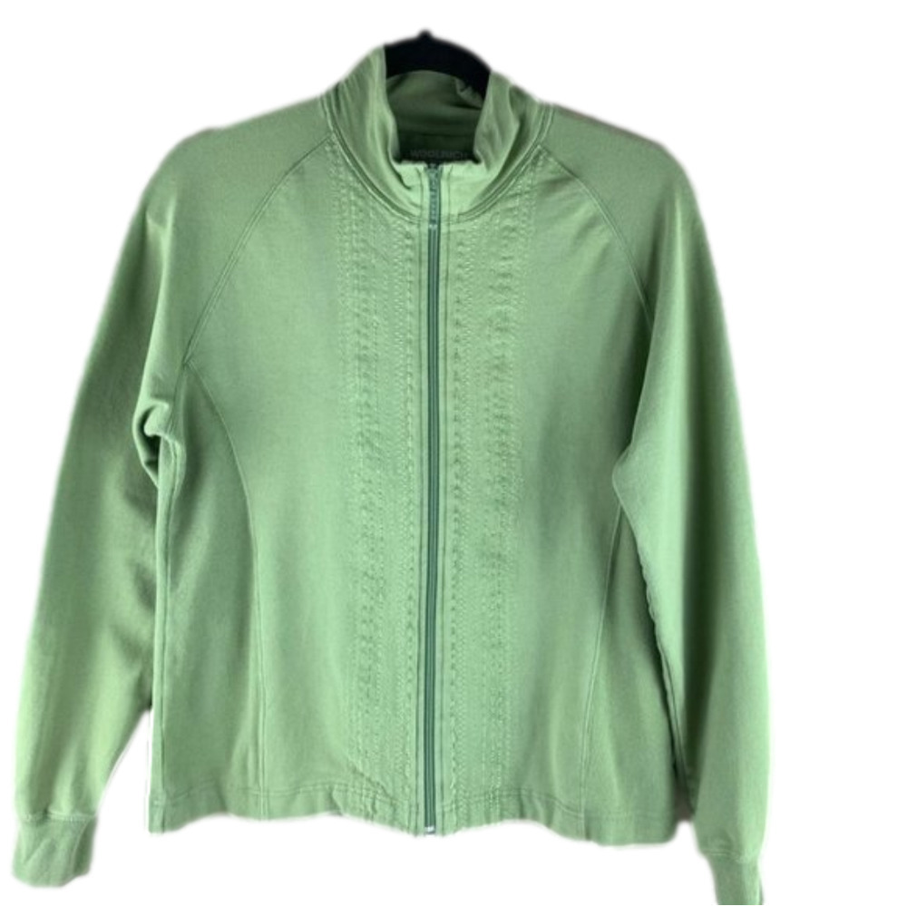 Woolrich Casual Outdoor Green Zippered  Sweater size Medium